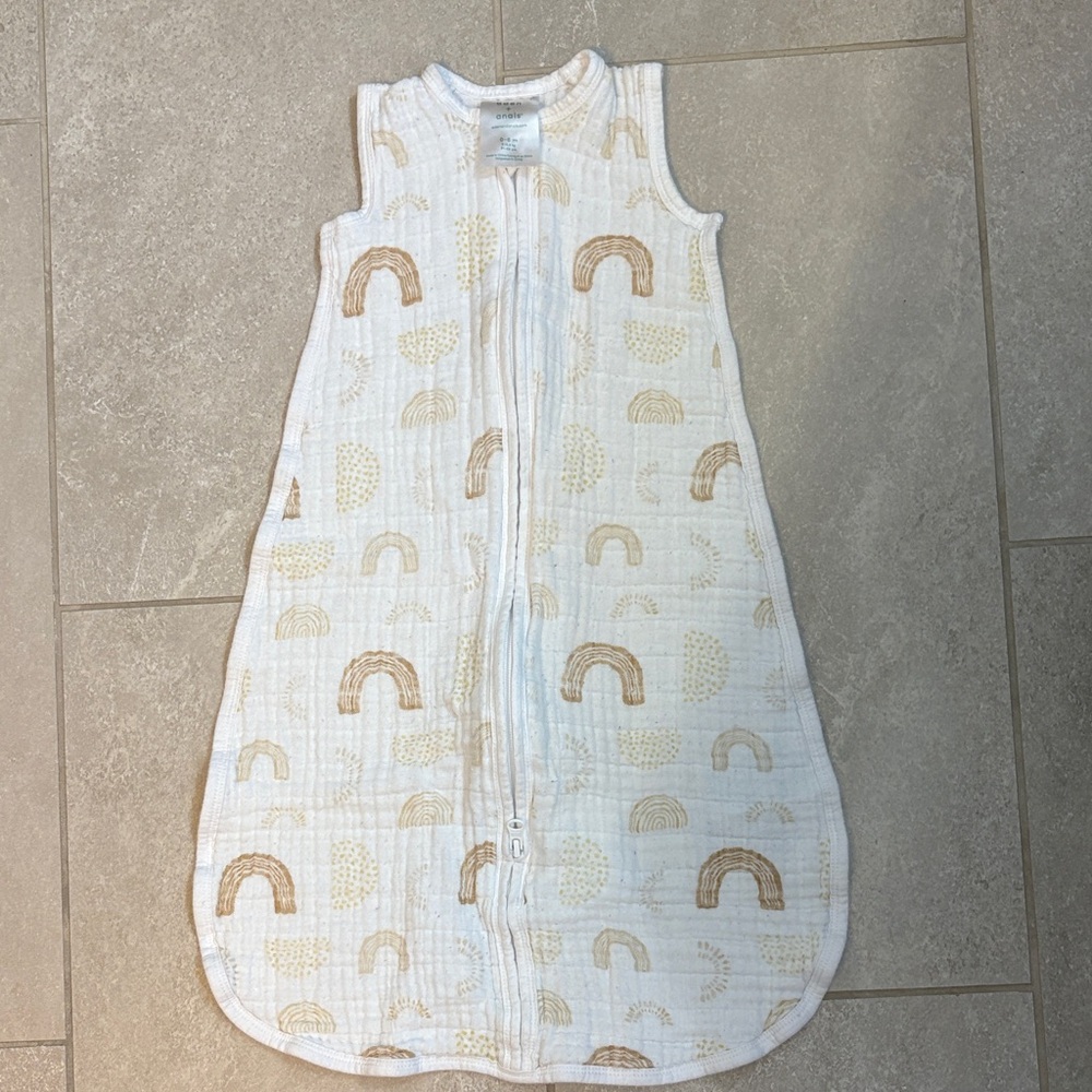 aden + anais Kids Sleep Sack - White and Tan Rainbow